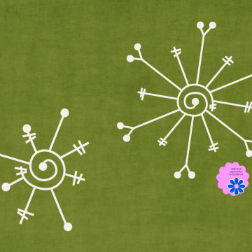 Green Page White Snowflakes