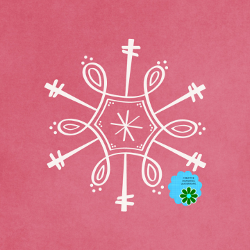 Pink Page White Snowflake