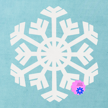 White Snowflake Center Blue