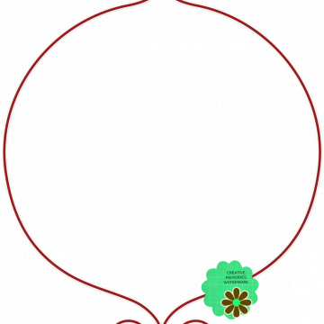 Candy Cane Christmas Frame Round Flourish Red