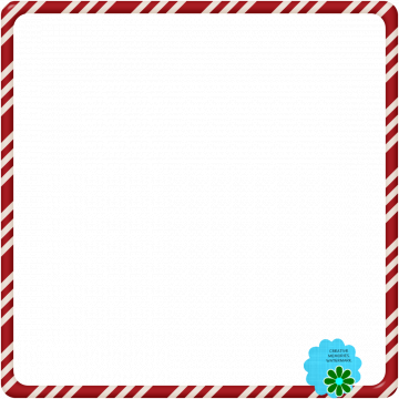 Candy Cane Christmas Frame Striped Red White