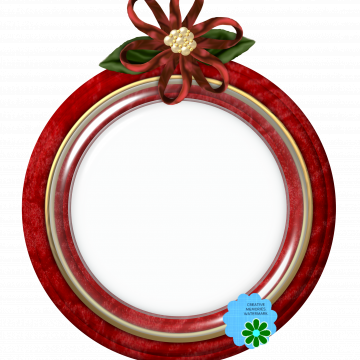 Christmas Red Round Frame