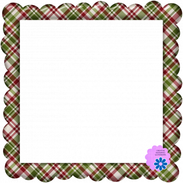 Christmas Whimsy Frame Scalloped Plaid