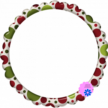 Christmas Whimsy Frame Scalloped Round