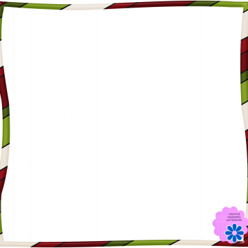 Christmas Whimsy Frame Striped Green Red