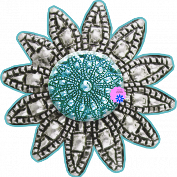 Blue Flower Fancy Button