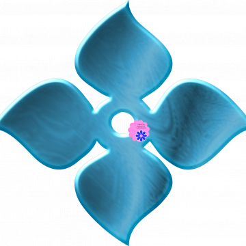 Blue Flower Leaf Decor