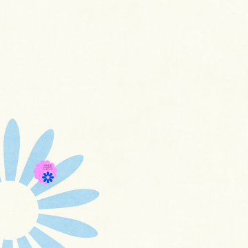 Blue Flower On Corner. White Page