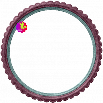 Blustery Fall Frame. Round Scallop Purple