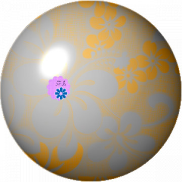 Grey Orange Flower Bead