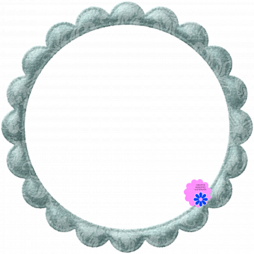 Home Sweet Home Frame. Puffy Scallop Blue