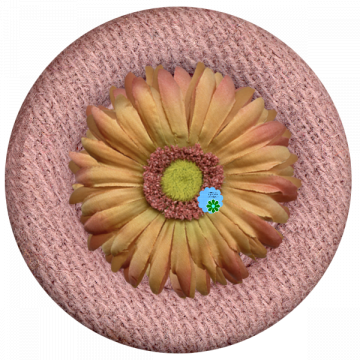Orange Flower Fabric Button