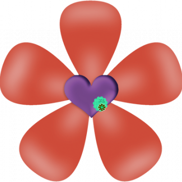 Orange Purple Heart Flower