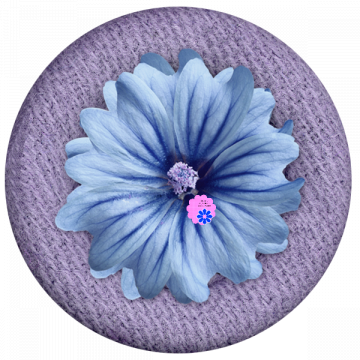 Purple Flower Fabric Button