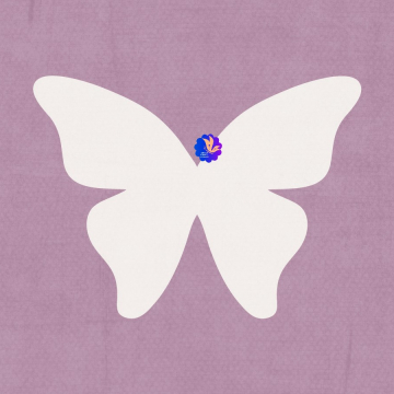 White Butterfly On Purple