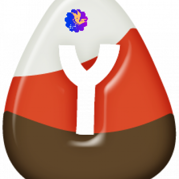 Lowercase Y Candy Corn